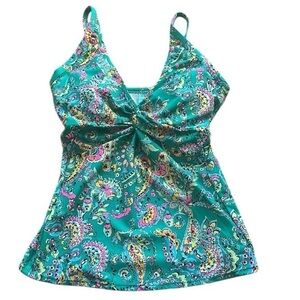 Sunsets California Paradise Paisley Floral Tankini Size 32D/34C NWT